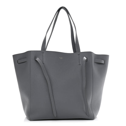 Celine Soft Grained Calfskin Small Belt Cabas Phantom Grey 1 of 12
