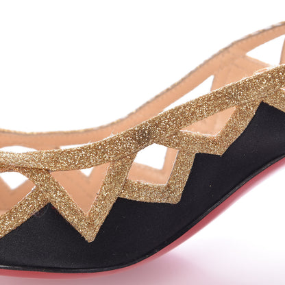 Christian Louboutin Crepe Satin Stellare 70 Slingback Pumps 39 Black 9 of 9