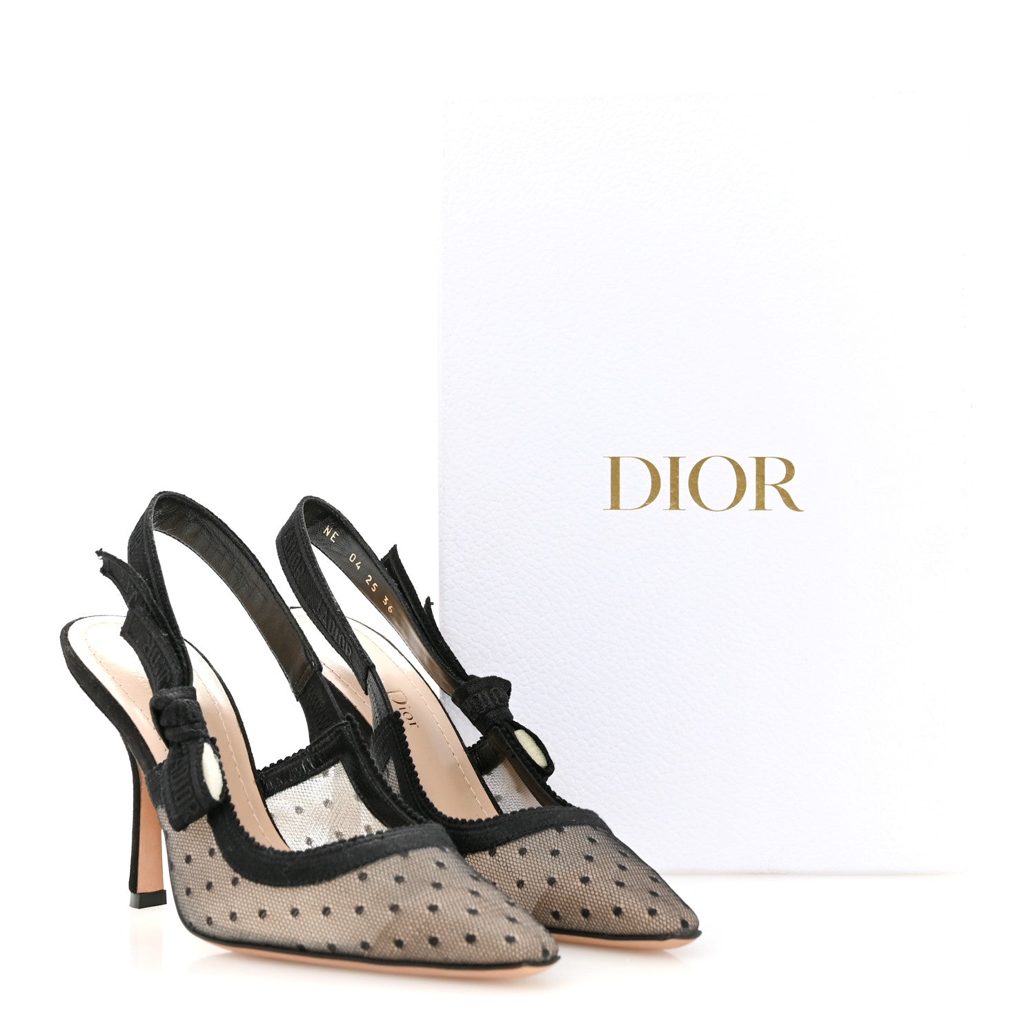 Christian Dior Mesh Plumetis Suede J'Adior Slingback 100mm Pumps 36 Black 10 of 10