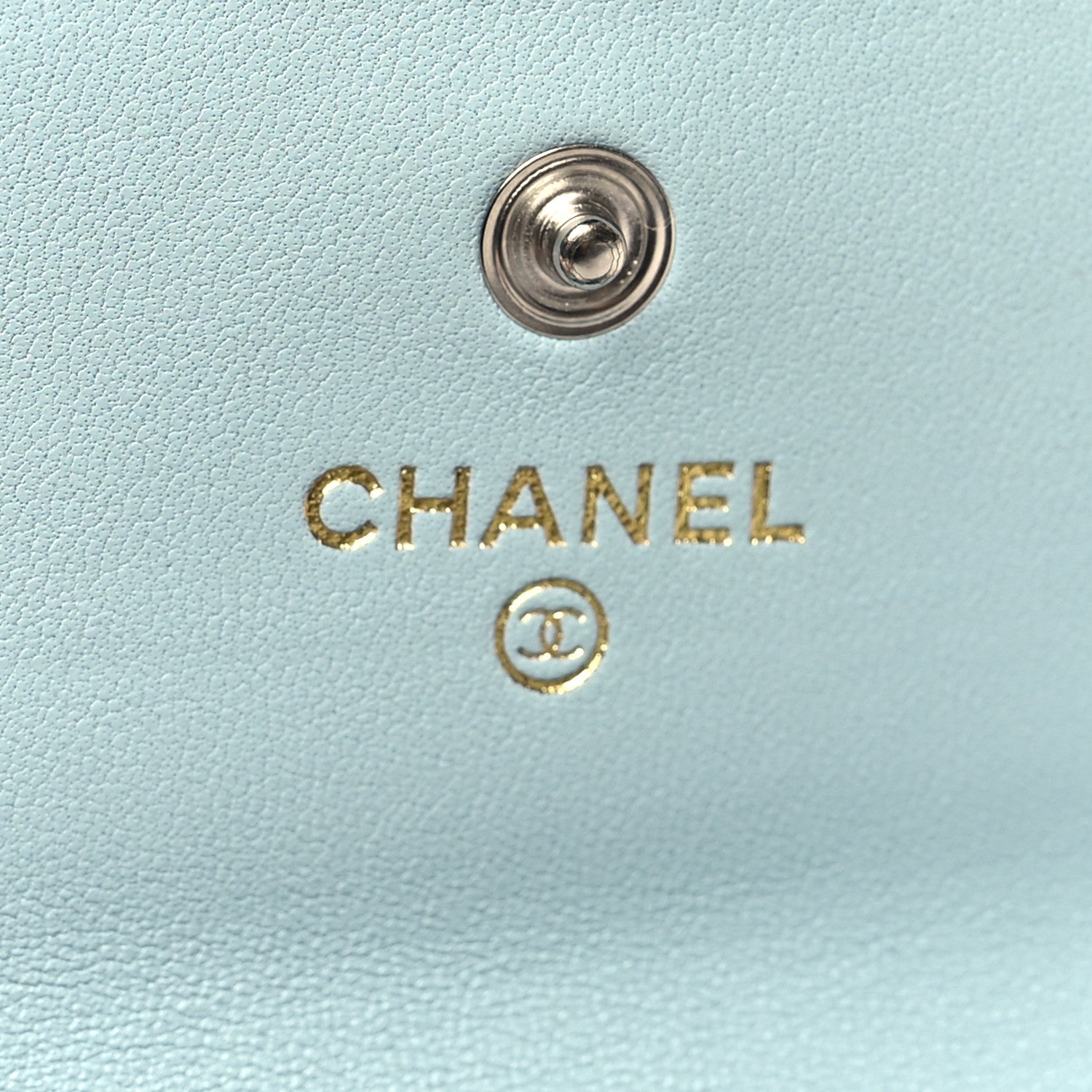 Chanel Lambskin Quilted Chanel 19 Flap Card Holder Light Blue 6 of 10