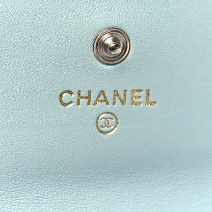 Chanel Lambskin Quilted Chanel 19 Flap Card Holder Light Blue 6 of 10
