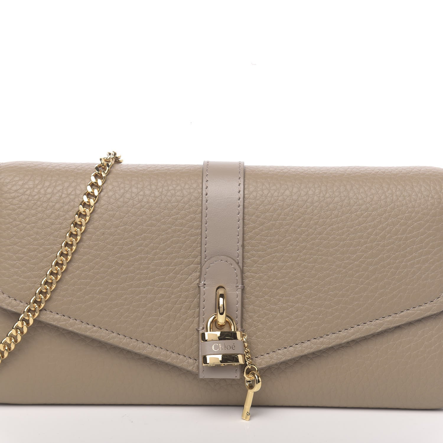Chloe Grained Calfskin Aby Chain Wallet Motty Grey 18 of 22