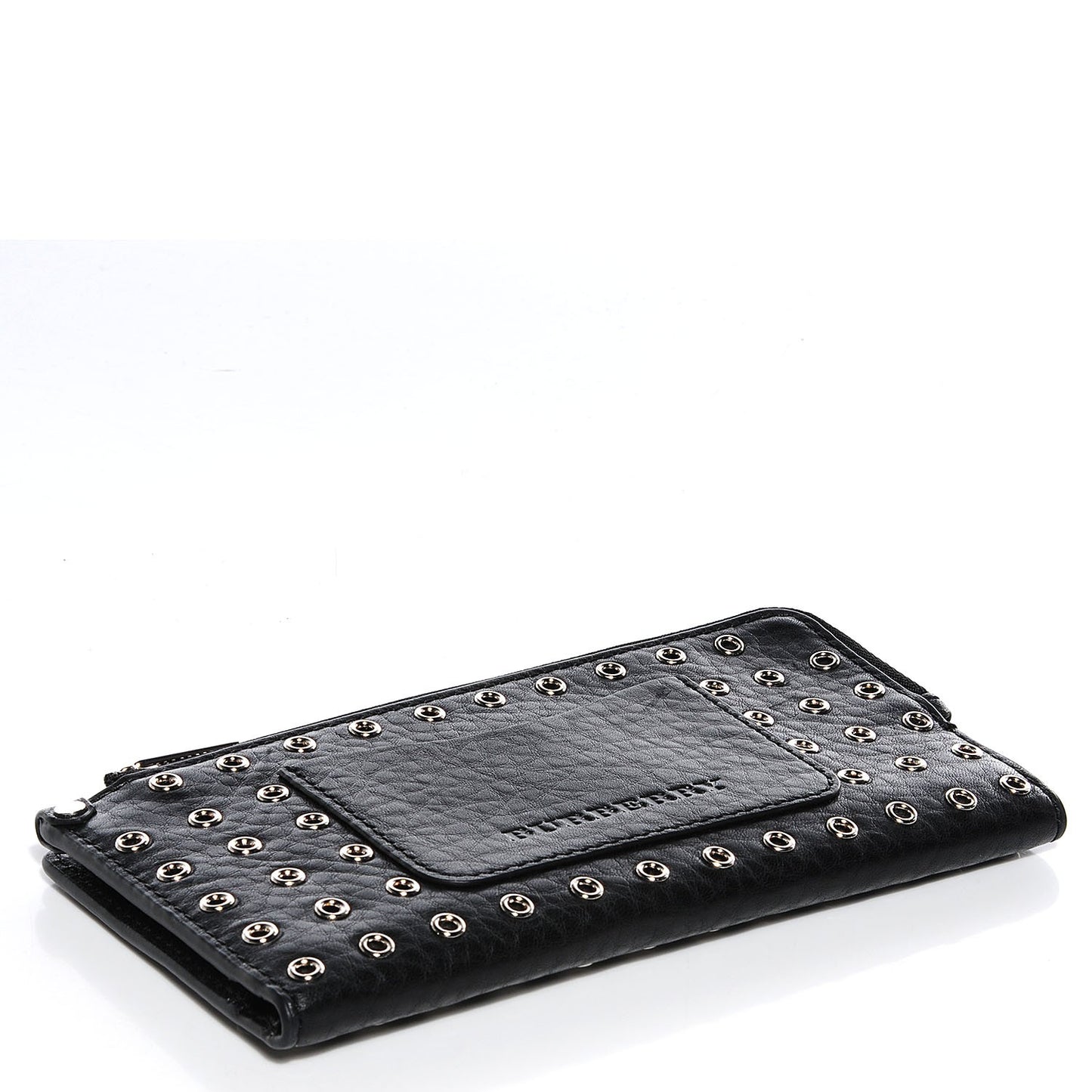 Leather Grommet Wallet Black