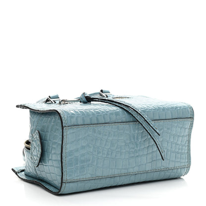 Marc Jacobs Calfskin Crocodile Embossed Stone Blue 4 of 9