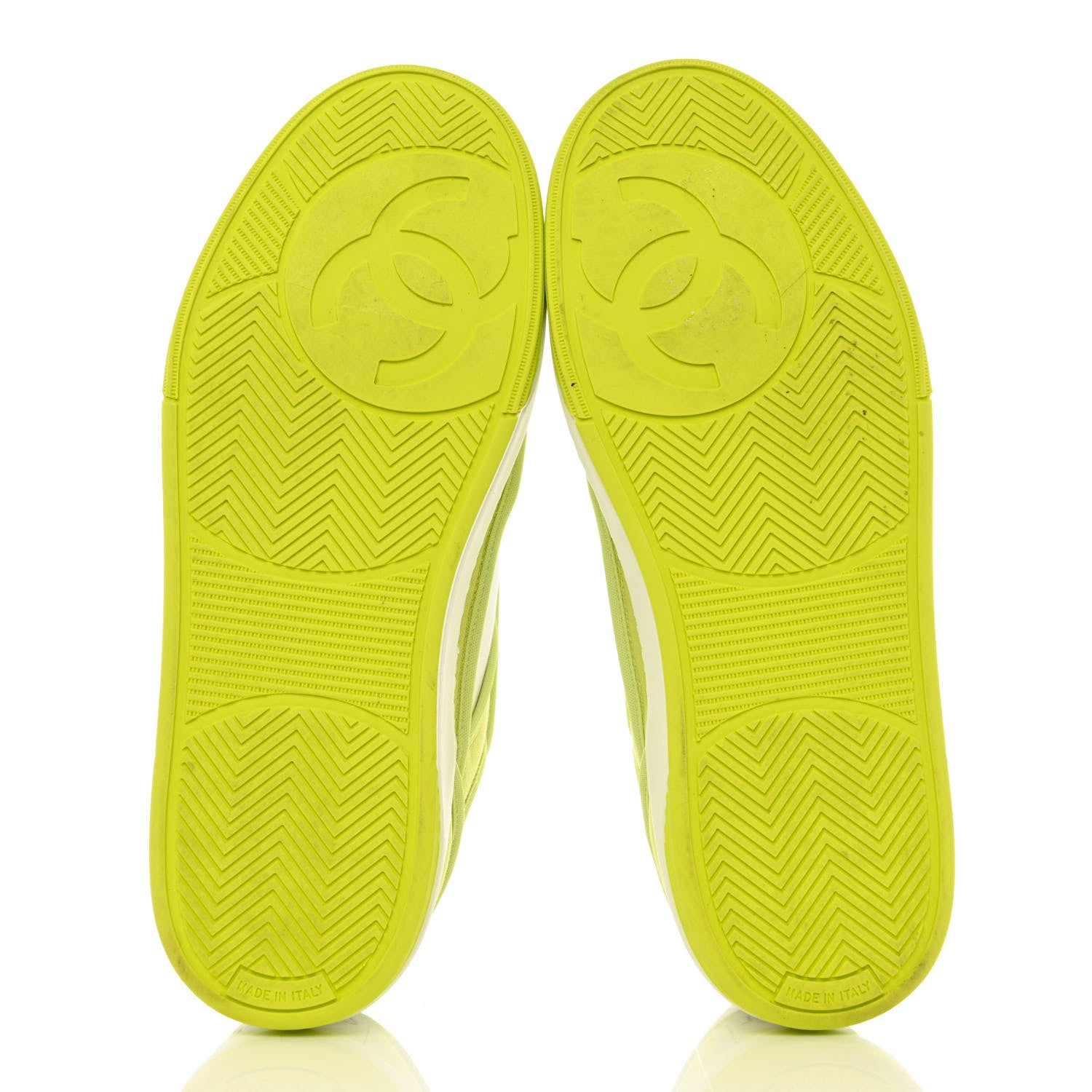 Chanel Fabric Womens Logo Sneakers 39.5 Green 5 of 10