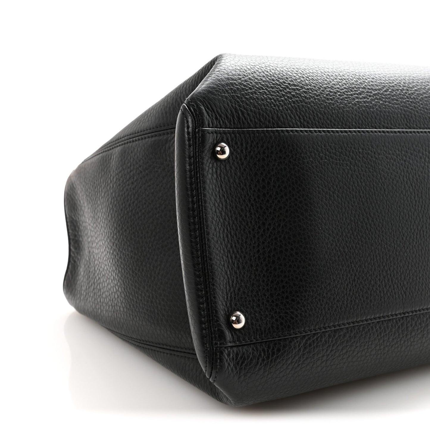 Calfskin Cerf Executive Shopper Tote Black