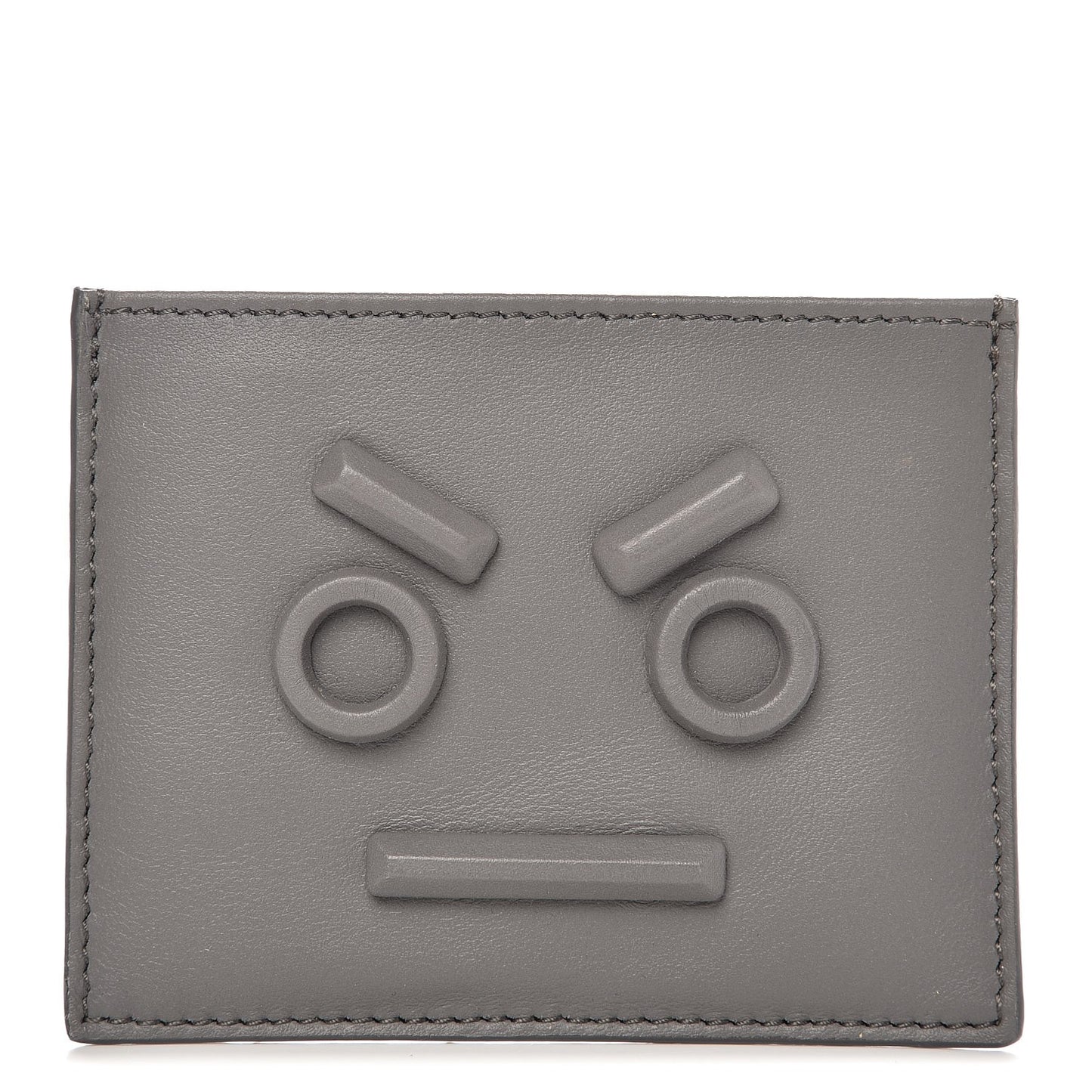 Vitello Century Face No Words Monochrome Card Holder Acciaio
