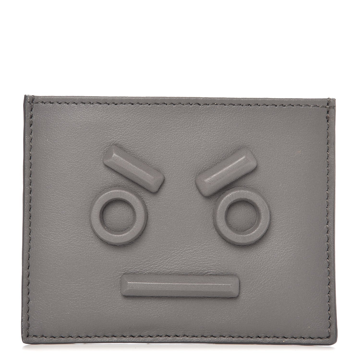 Fendi Vitello Century Face No Words Monochrome Card Holder Acciaio 1 of 7