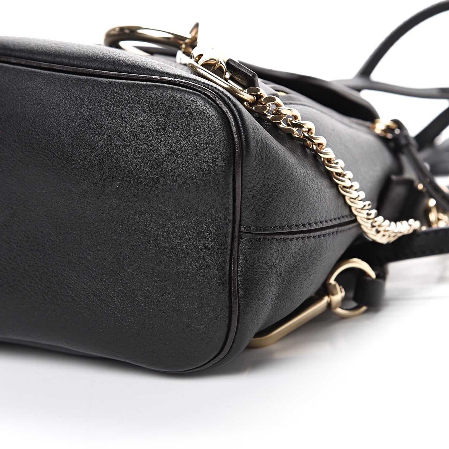 Suede Calfskin Mini Faye Backpack Black