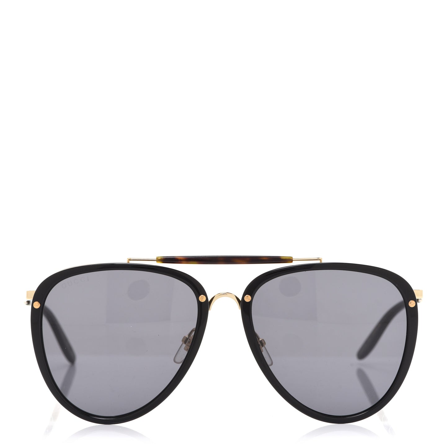 Metal Aviator Sunglasses GG0672S Black Gold
