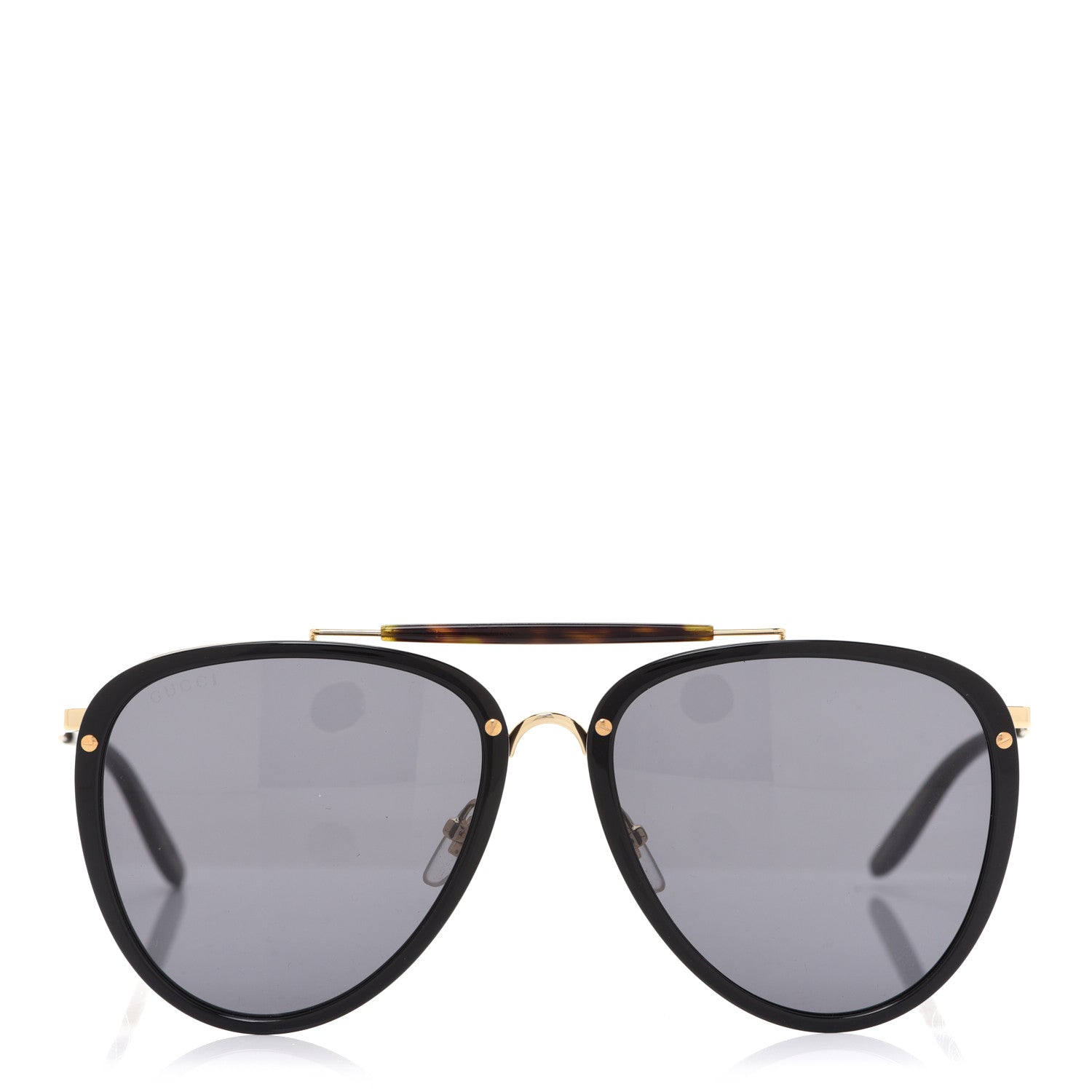 Gucci Metal Aviator Sunglasses GG0672S Black Gold 2 of 7