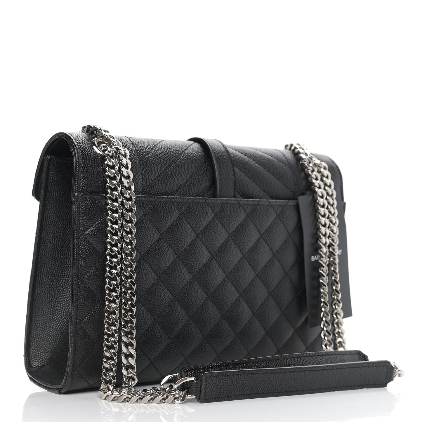 Grain De Poudre Textured Mixed Matelasse Triquilt Medium Monogram Satchel Black
