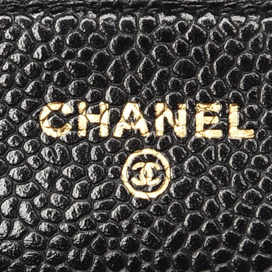 Caviar Quilted Wallet On Chain WOC Black