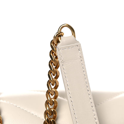 Saint Laurent Calfskin Y Quilted Monogram Medium Loulou Chain Satchel Blanc Vintage 17 of 17