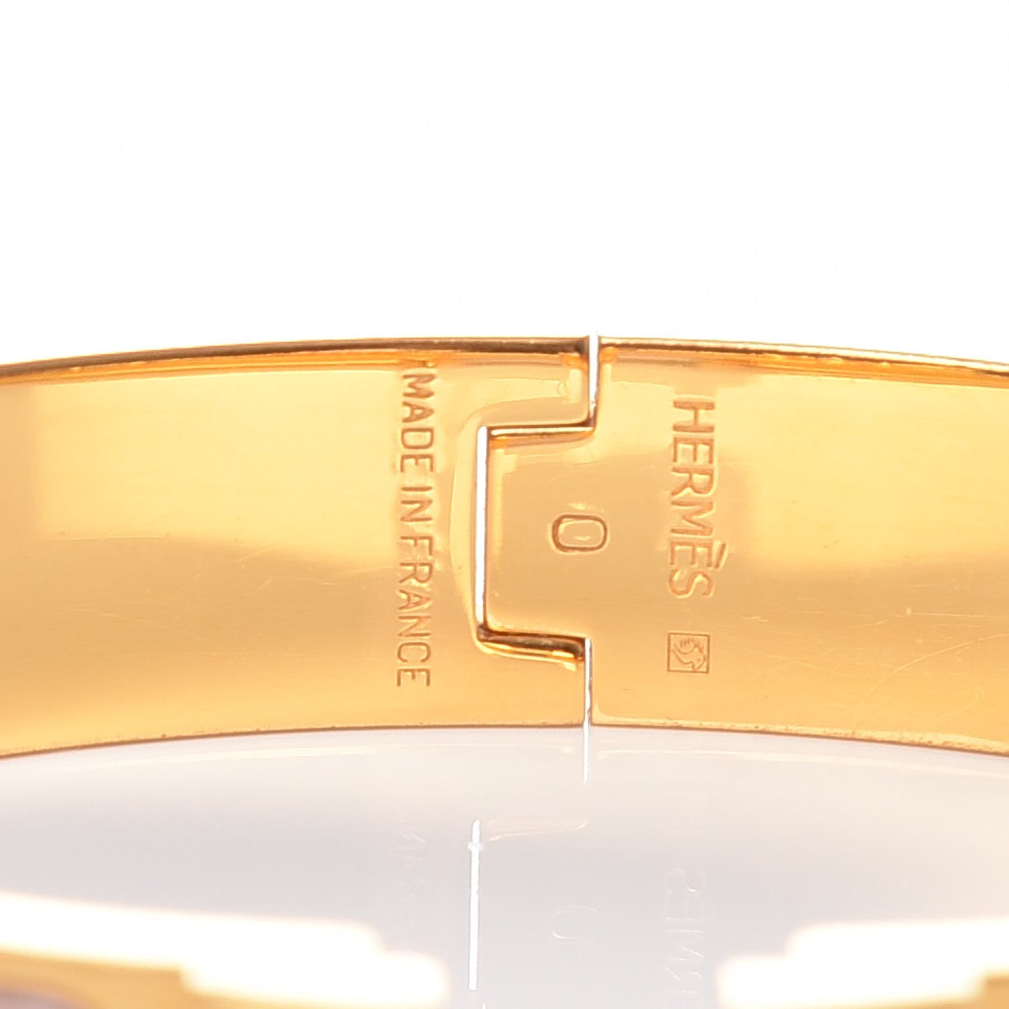 Enamel Clic Clac H Narrow Bracelet PM Beige Nacre