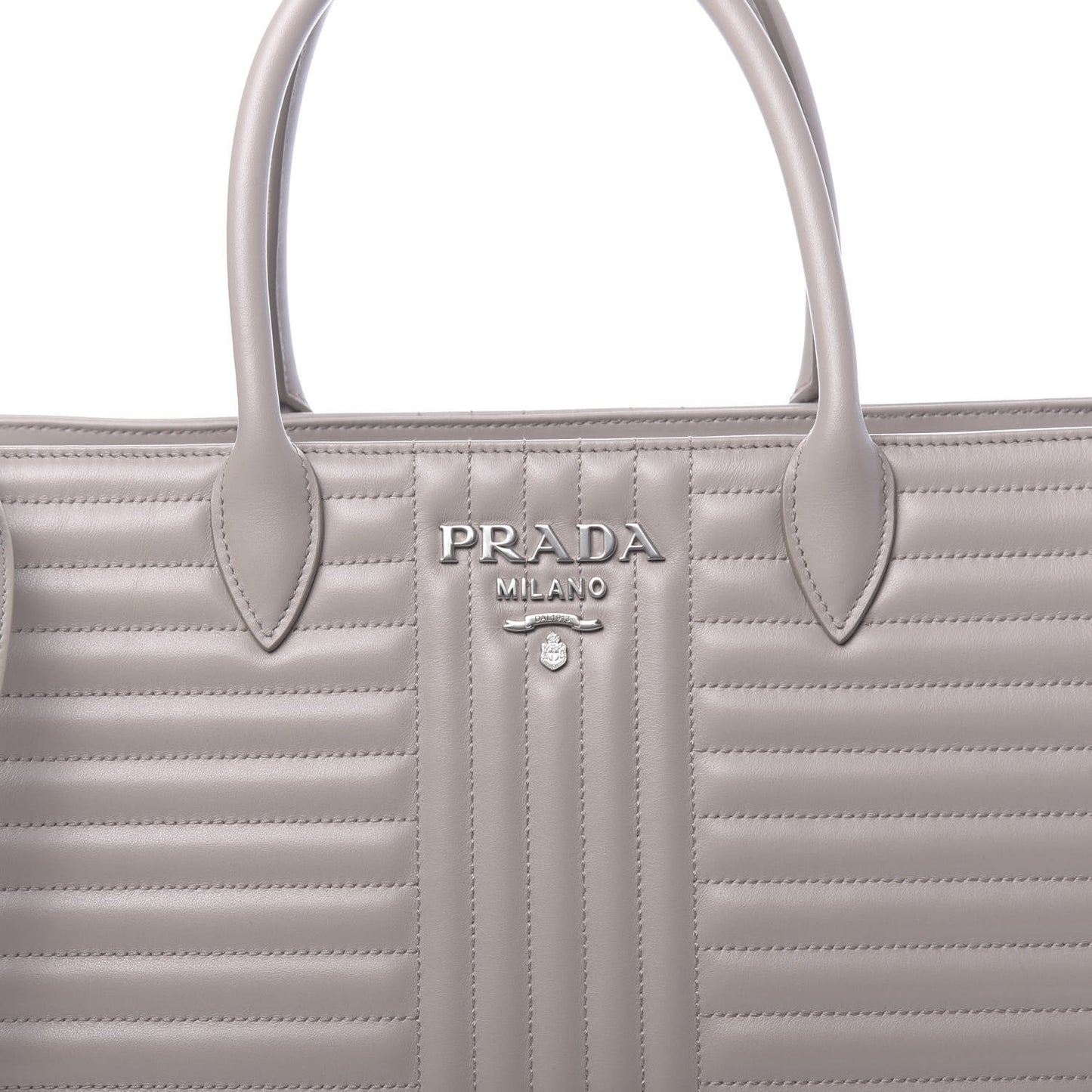 Soft Calfskin Impunture Diagramme Double Zip Tote Pomice