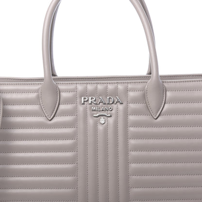 Prada Soft Calfskin Impunture Diagramme Double Zip Tote Pomice 9 of 9