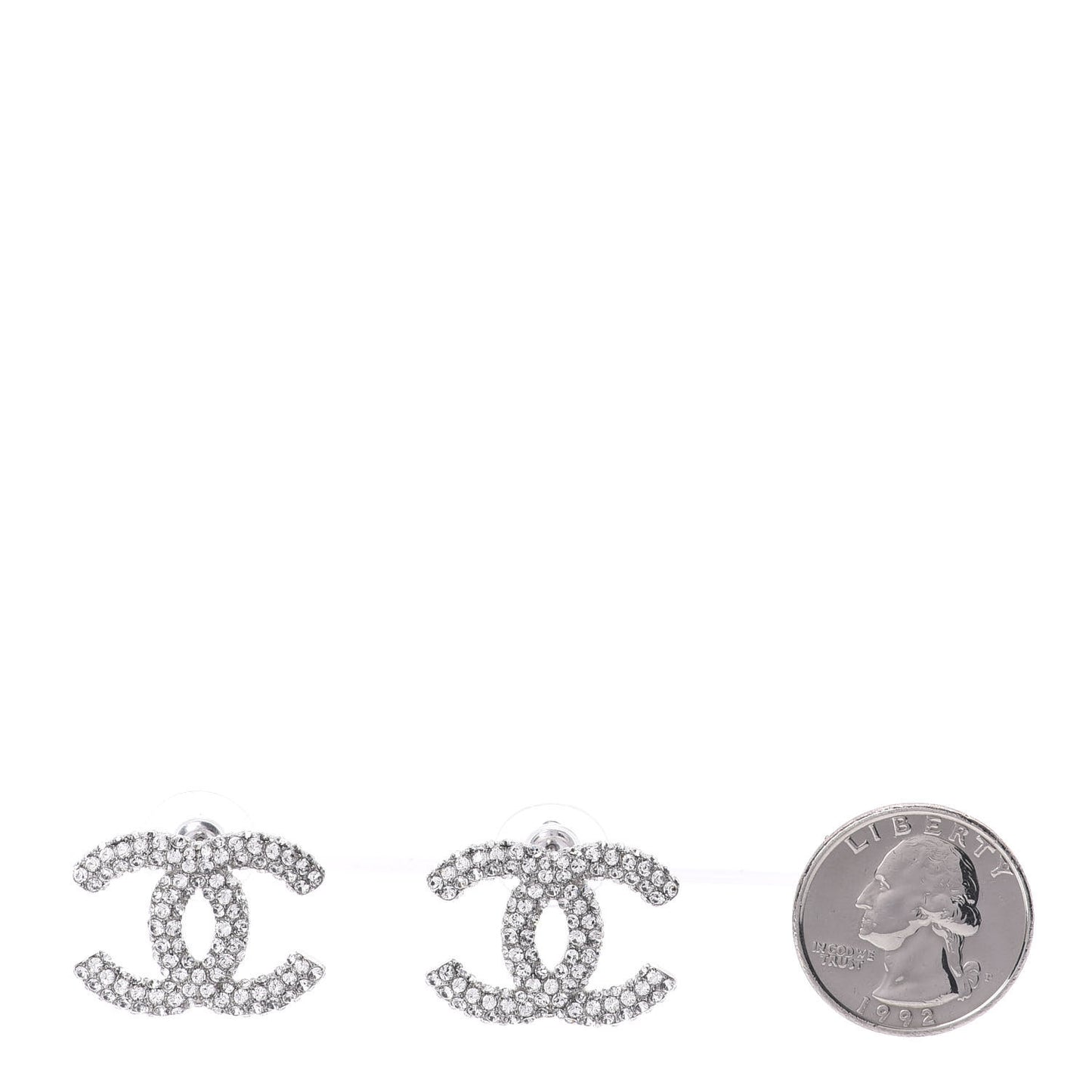 Crystal CC Earrings Silver