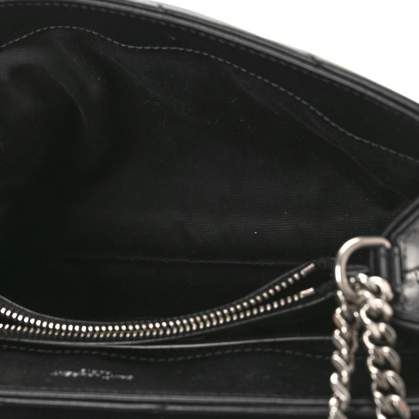 Calfskin Y Quilted Monogram Small Loulou Chain Satchel Black