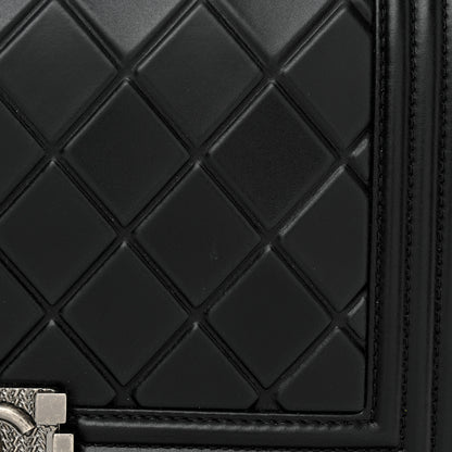 Chanel Calfskin Embossed New Medium Paris Salzburg Boy Flap Black 11 of 12