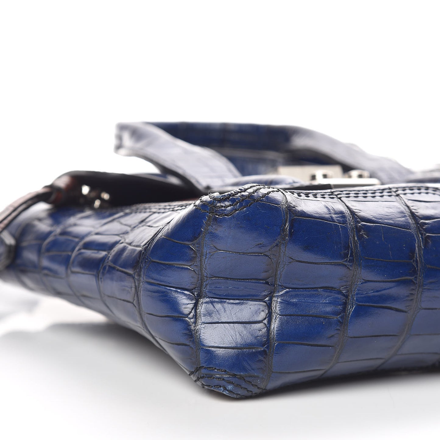 3.1 Calfskin Crocodile Embossed Mini Pashli Black Multicolor