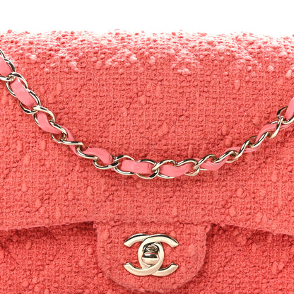 Chanel Tweed Quilted Medium Double Flap Dark Pink 8 of 10