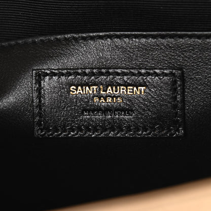 Saint Laurent Grain De Poudre Textured Mixed Matelasse Medium Triquilt Monogram Satchel Dark Latte 7 of 12