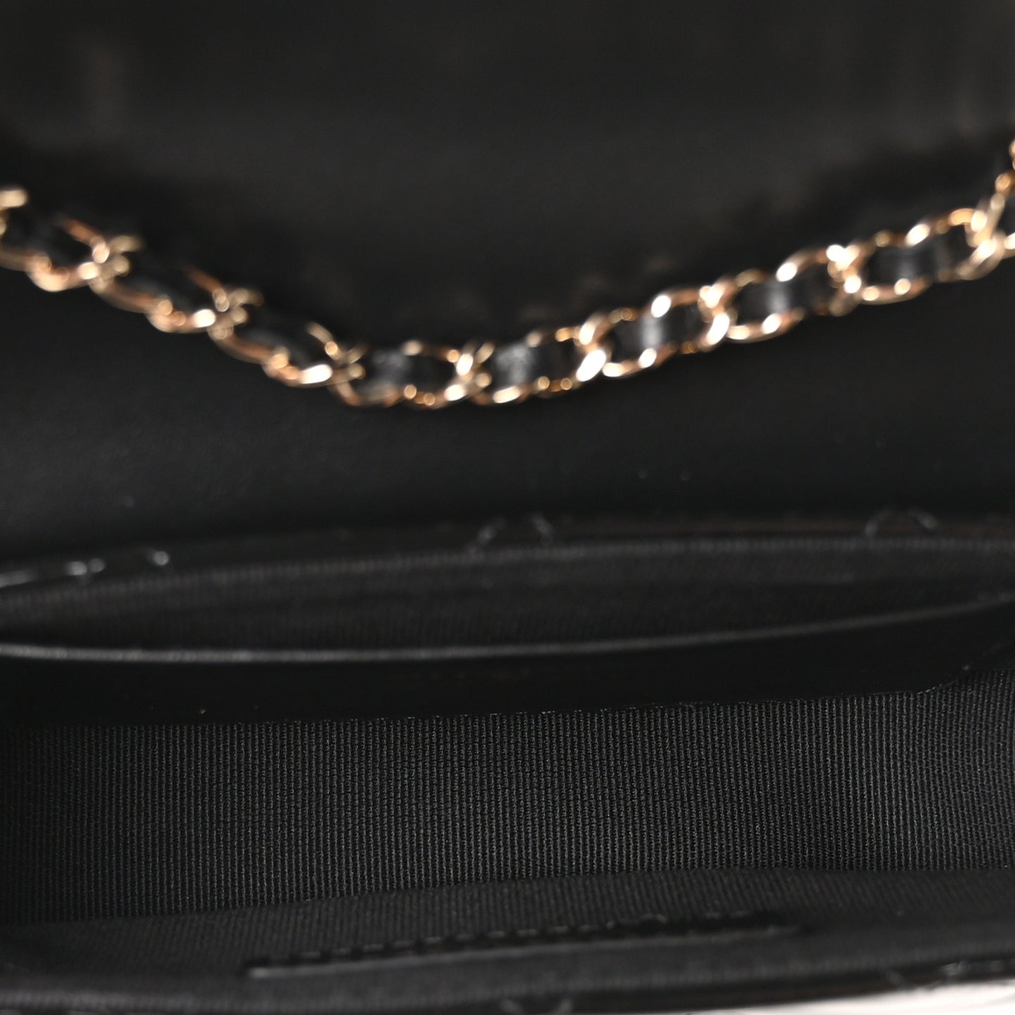 Patent Calfskin Quilted Mini Flap Black