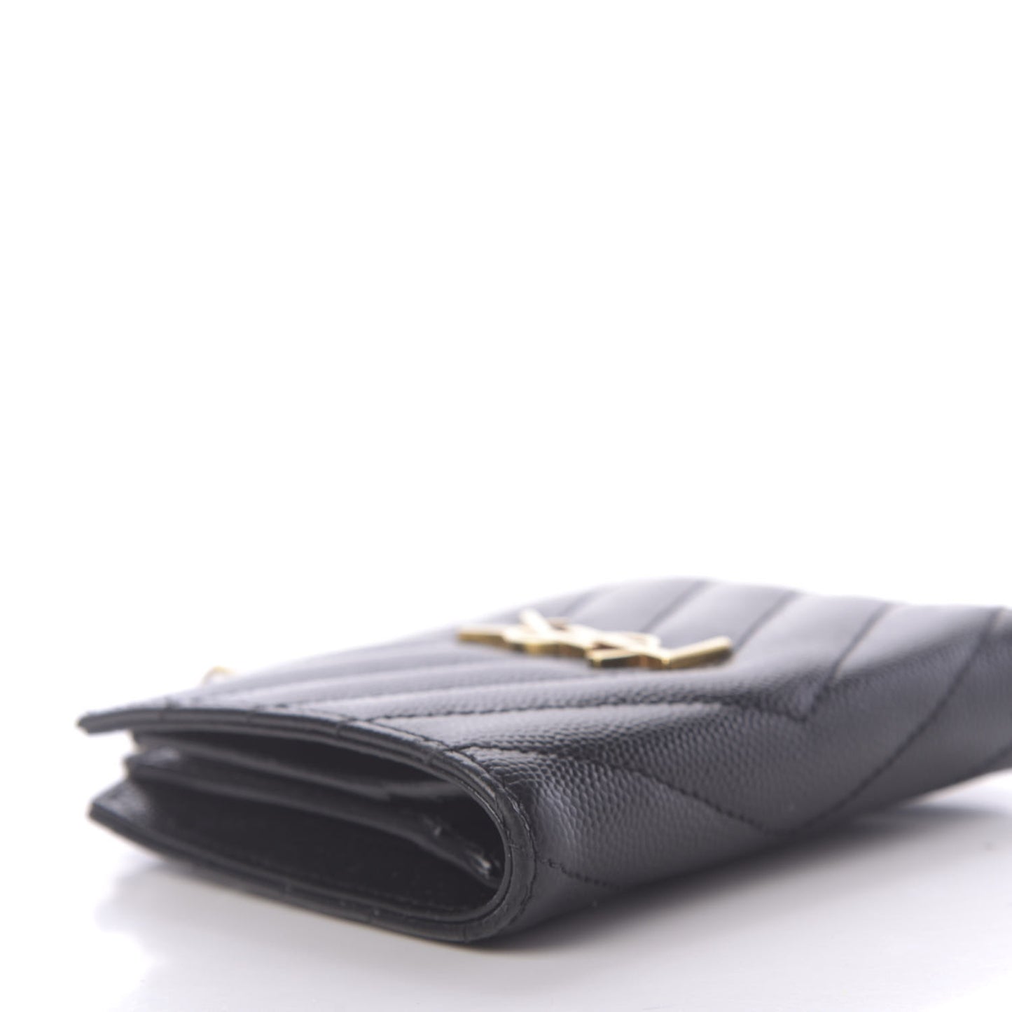 Grain De Poudre Matelasse Chevron Monogram Zipped Card Case Black