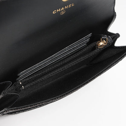 Chanel Caviar Quilted Boy Flap Card Holder Wallet Black 6 of 9