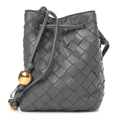 Bottega Veneta Nappa Intrecciato Small Drawstring Bucket Bag Thunder 1 of 9
