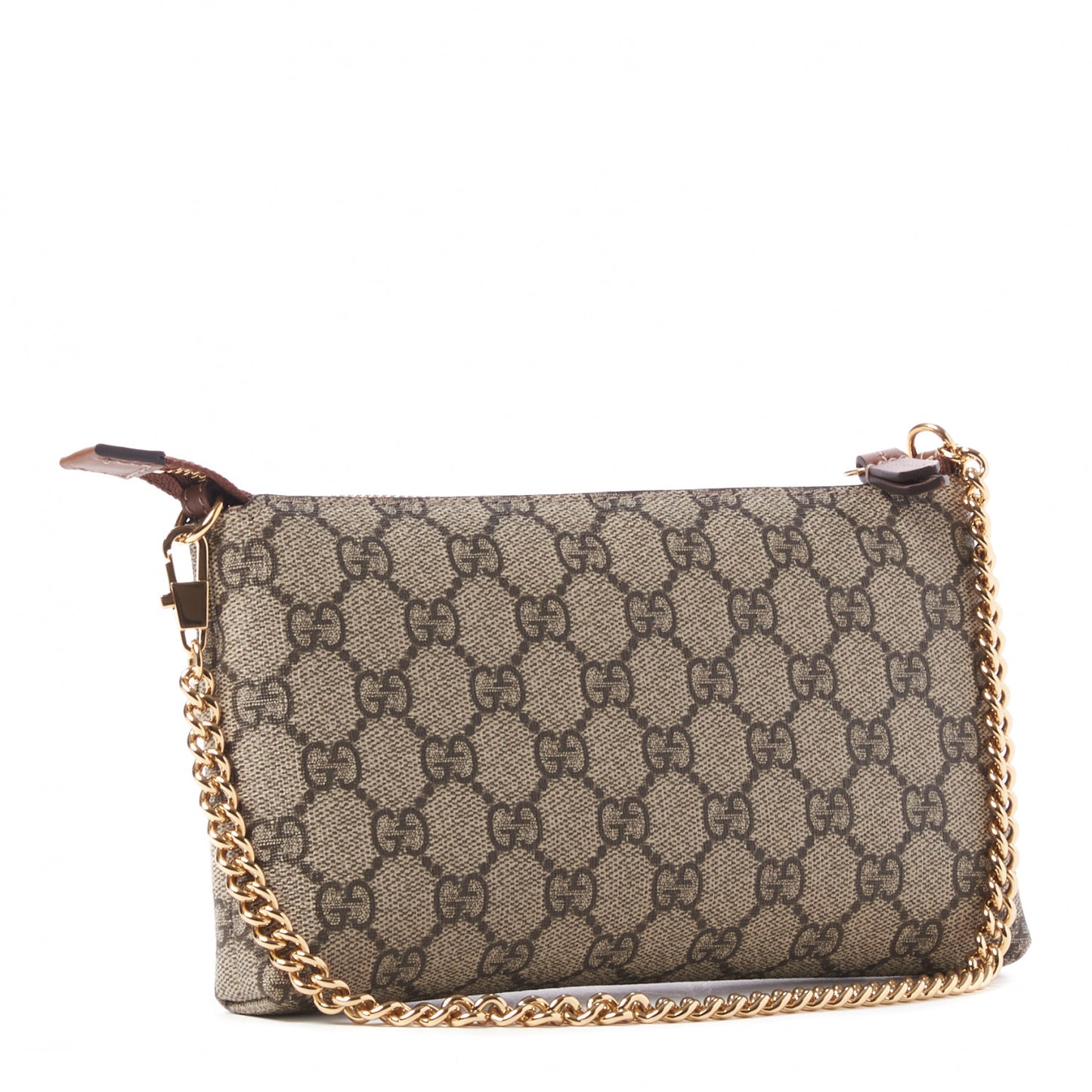 GG Supreme Monogram Embroidered Flower Chain Wrist Wallet