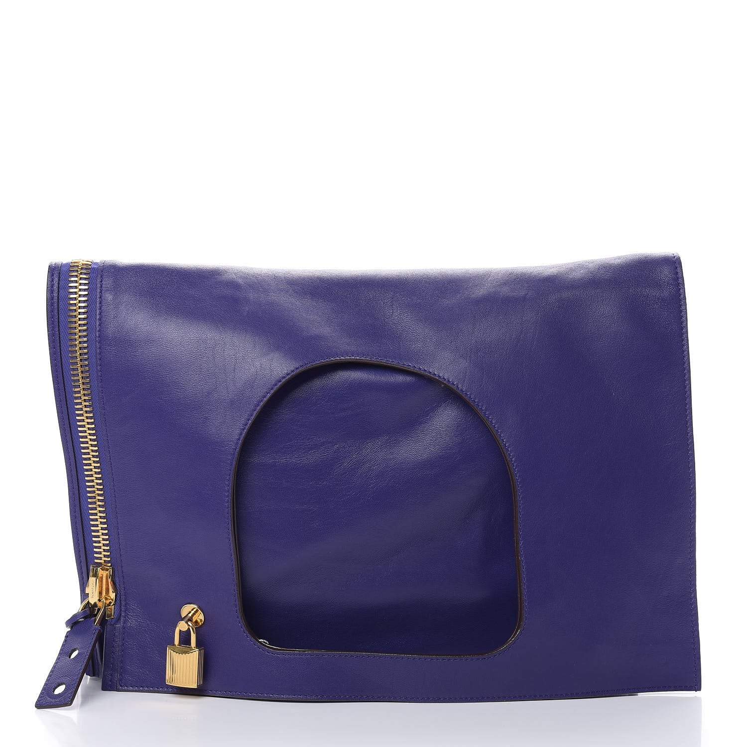Tom Ford Ramskin Large Alix Padlock Zip Shoulder Bag Violet 1 of 13