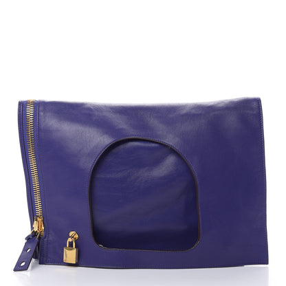 Tom Ford Ramskin Large Alix Padlock Zip Shoulder Bag Violet 1 of 13