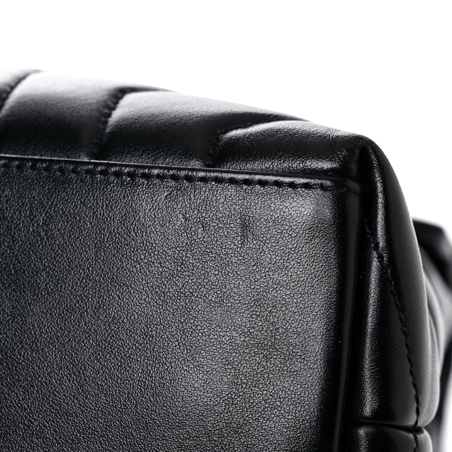 Calfskin Y Quilted Monogram Medium Loulou Chain Satchel Black