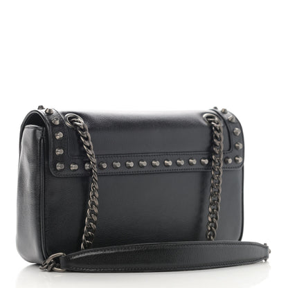 Prada Glace Calfskin Studded Crossbody Black 3 of 9