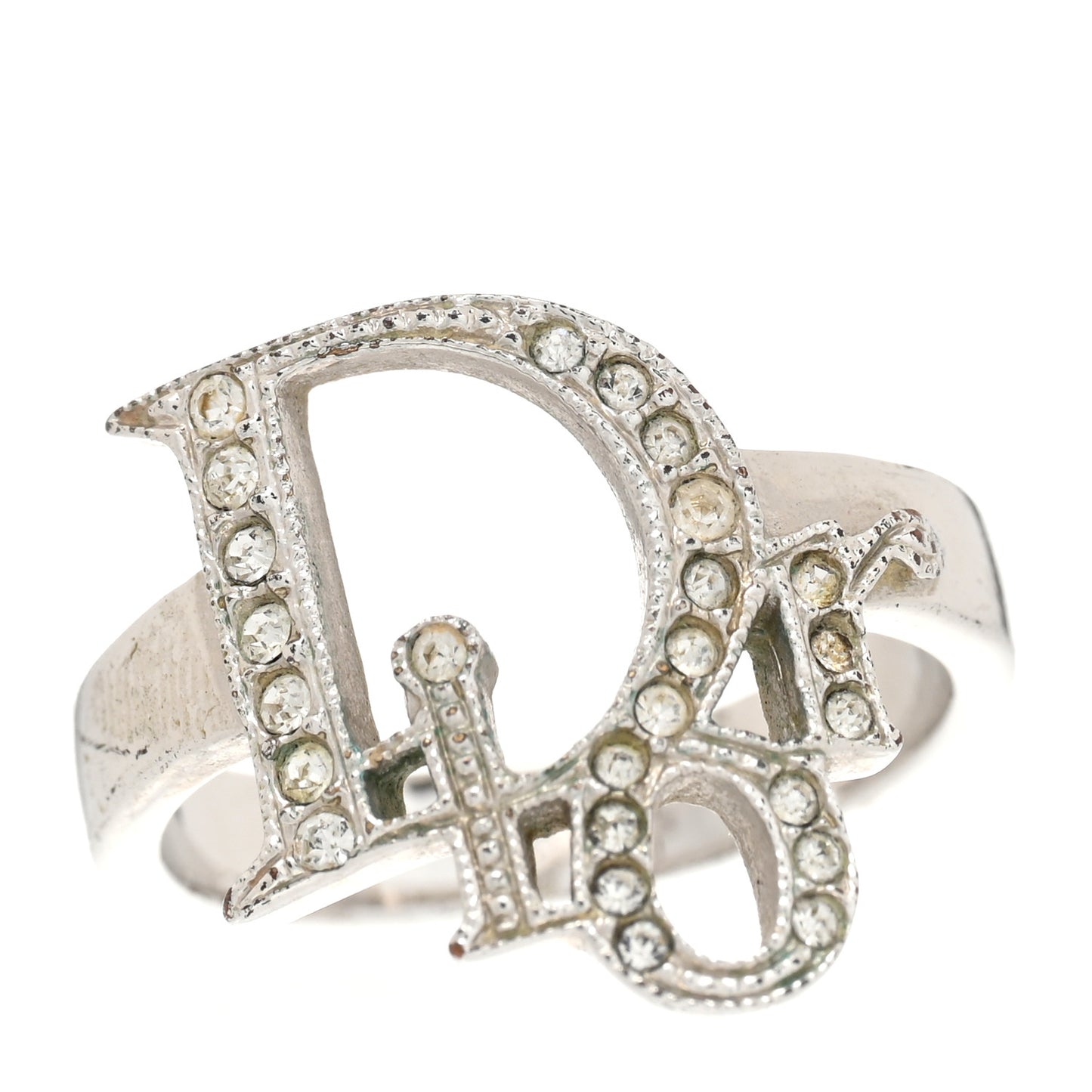 Crystal Logo Ring 49 5 Silver