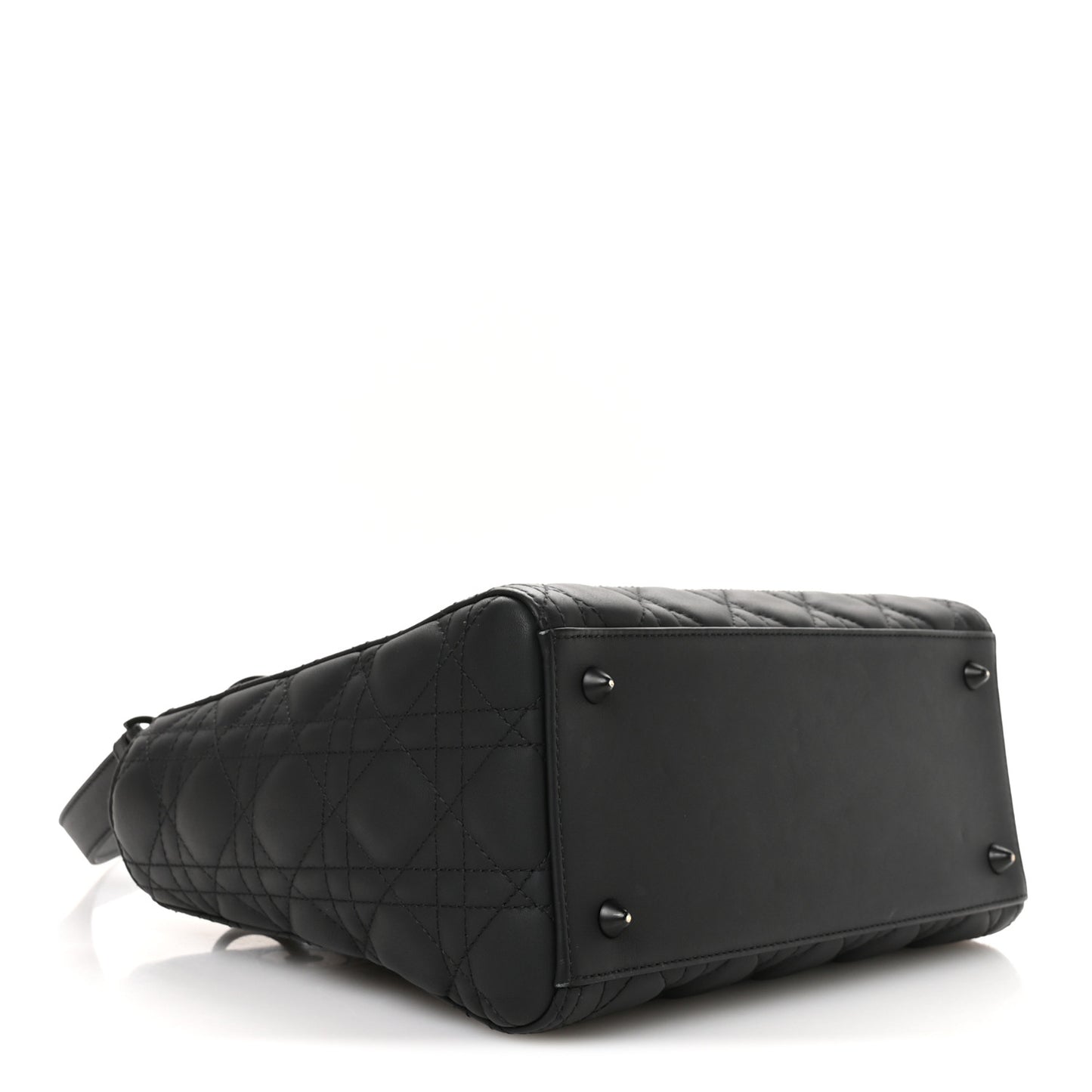 Ultra Matte Calfskin Cannage Medium Lady Dior Black