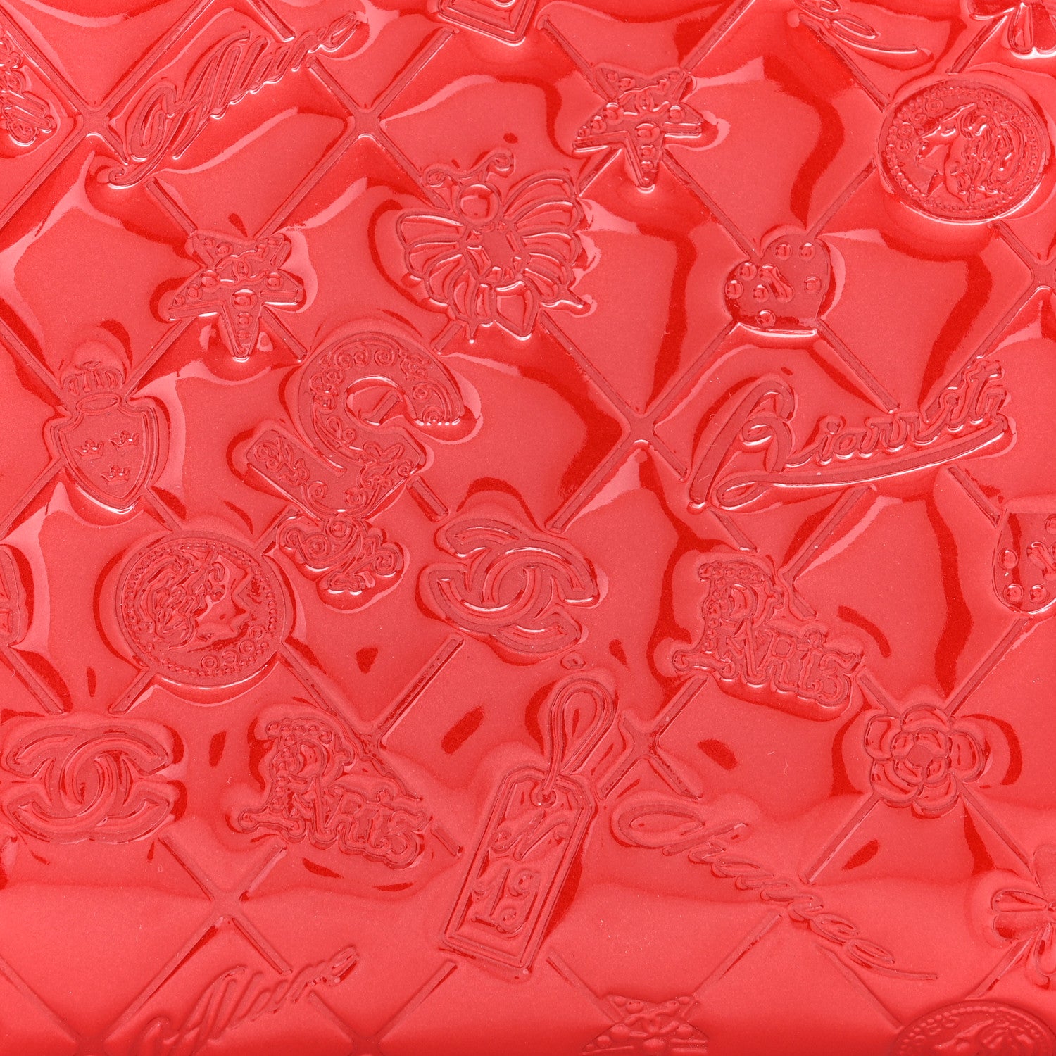 Chanel Patent Calfskin Lucky Symbols Pochette Red 7 of 9