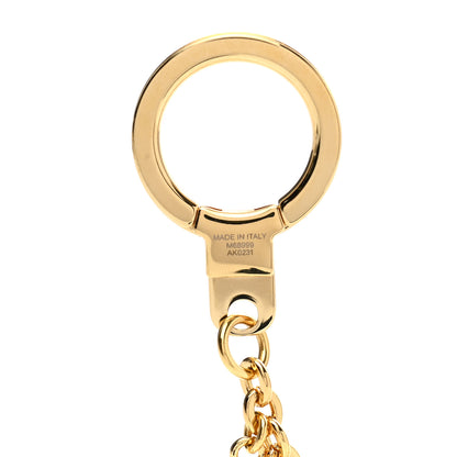 Louis Vuitton Brass Enamel Fleur De Monogram Bag Charm Chain Gold 4 of 4