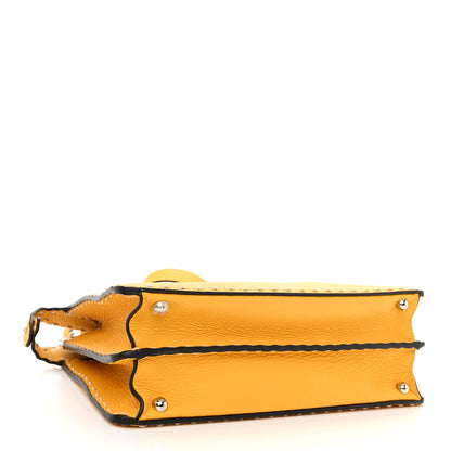 Fendi Vitello Granato Camoscio Selleria Macro Stitchings Medium Peekaboo I SEE U Satchel Mimosa 4 of 10