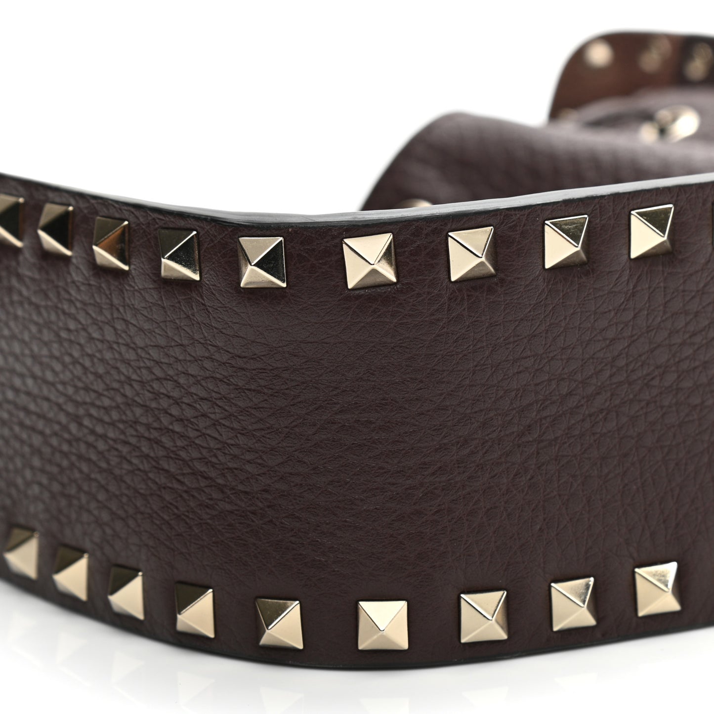 Grained Calfskin Rockstud Bucket Bag Rubin