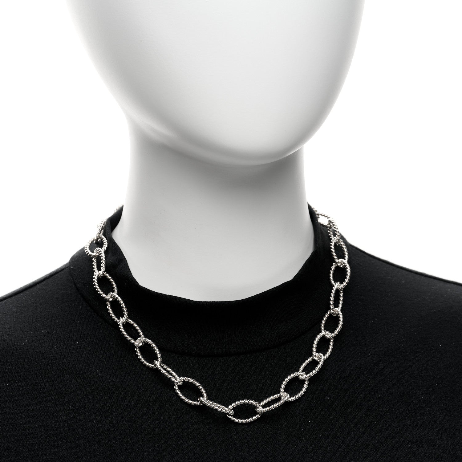 Tiffany Sterling Silver Oval Twist Link Necklace 2 of 4