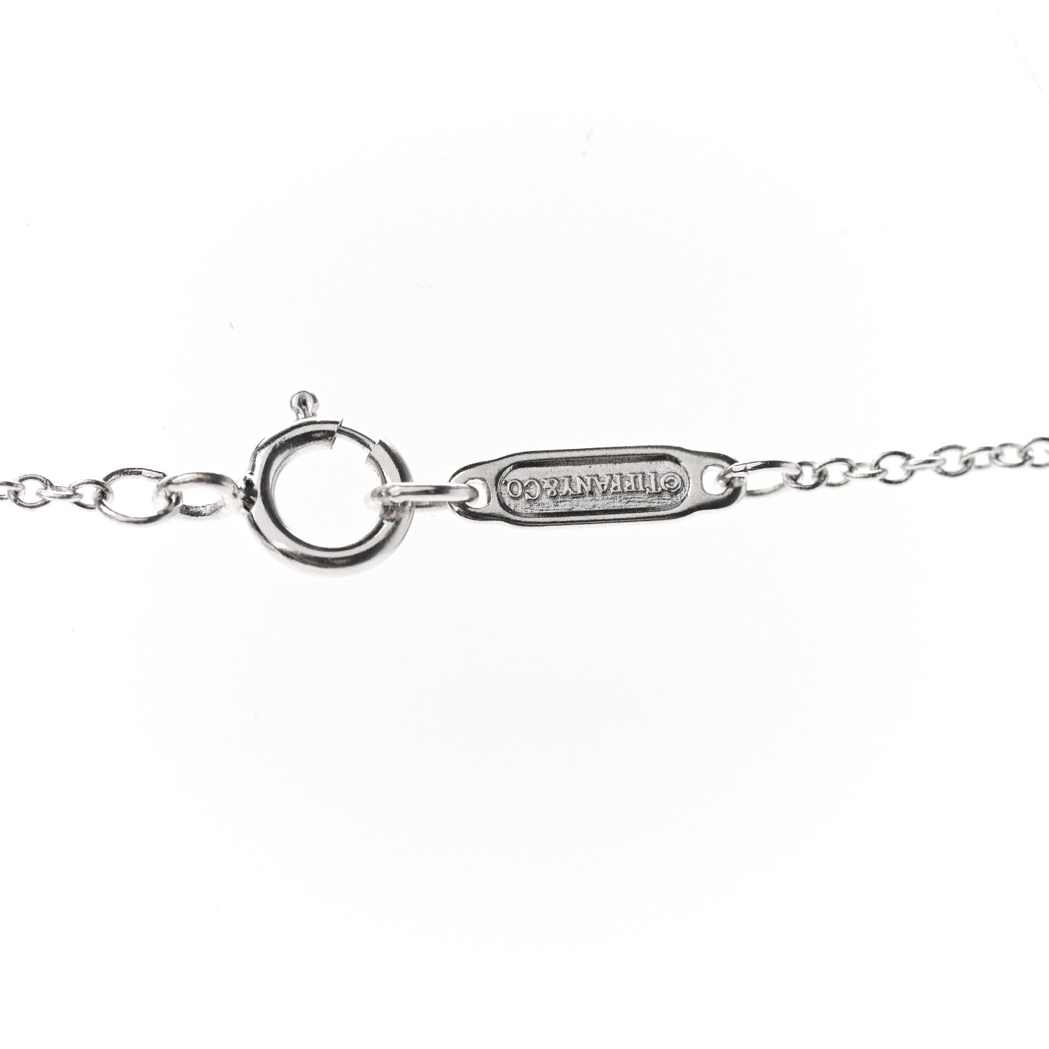 Tiffany 18K White Gold Diamond Crown Key Pendant Necklace 5 of 6