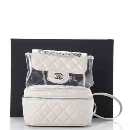 Chanel Crumpled Calfskin PVC Quilted Backpack White 9 of 9
