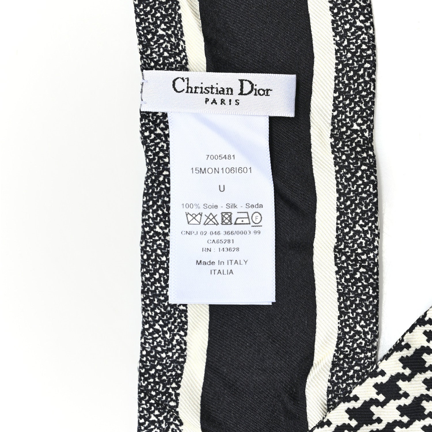 Christian Dior Silk 30 Montaigne Mitzah Scarf Black White 3 of 3