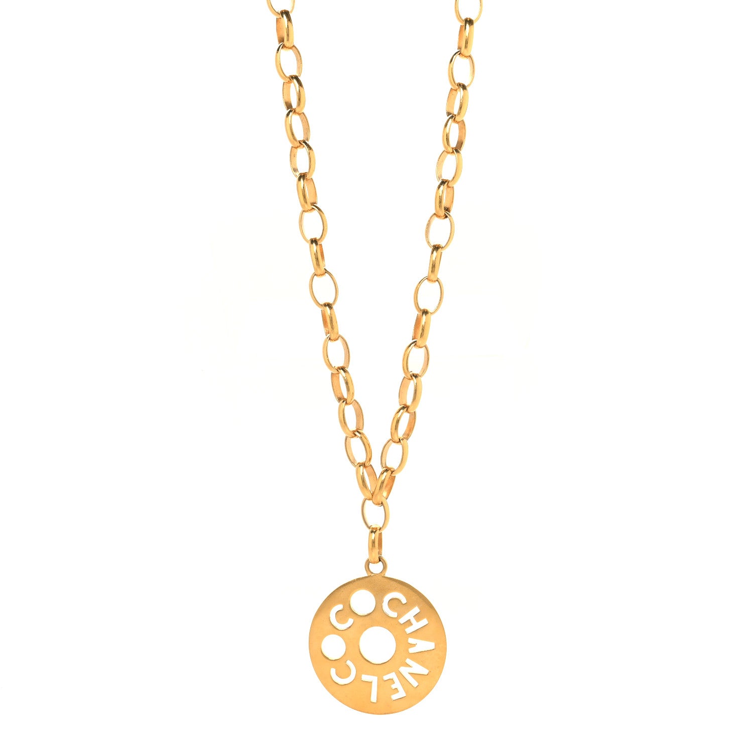 Chanel Metal Oversized Coco Chanel Medallion Necklace Gold 1 of 4