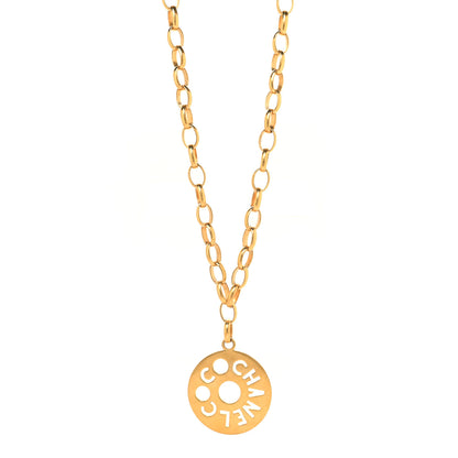 Chanel Metal Oversized Coco Chanel Medallion Necklace Gold 1 of 4