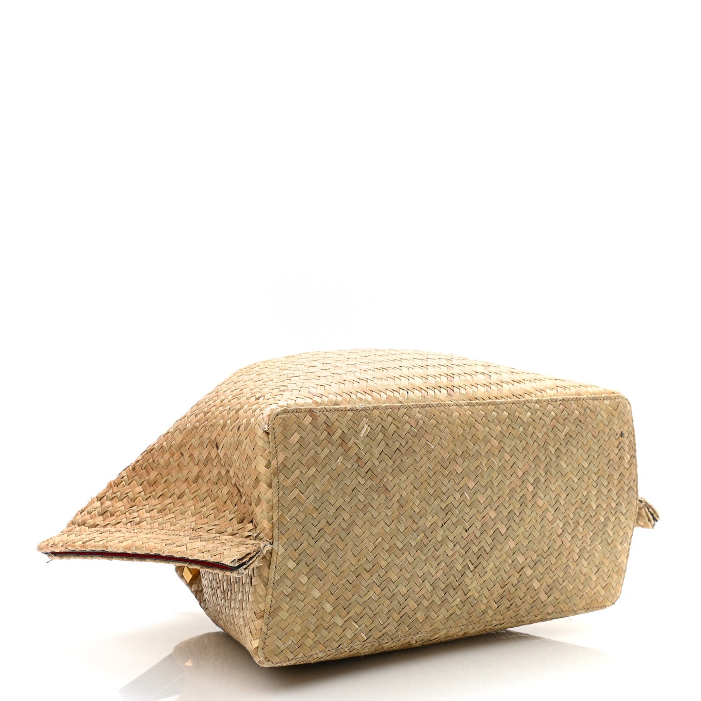 Raffia Medium Vlogo Escape Shopper Natural Black Rouge