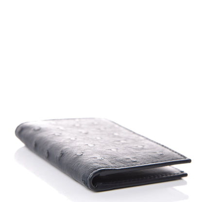 Prada Ostrich Card Holder Blue 4 of 9
